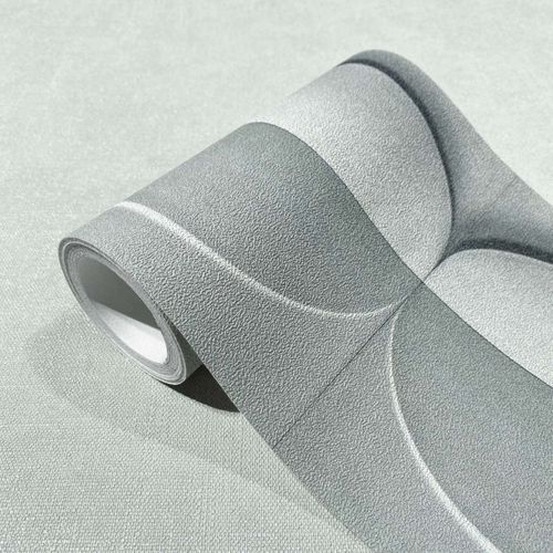 Bordüre Grafisch 3D-Effekt Ovale Struktur Grau 34493