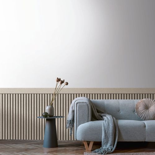 Wallpanel Vliestapete Holzpaneele Grau Schwarz 39744-2 Zimmer