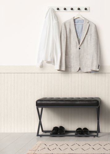Wallpanel non-woven wallpaper wood panels white grey 39744-3