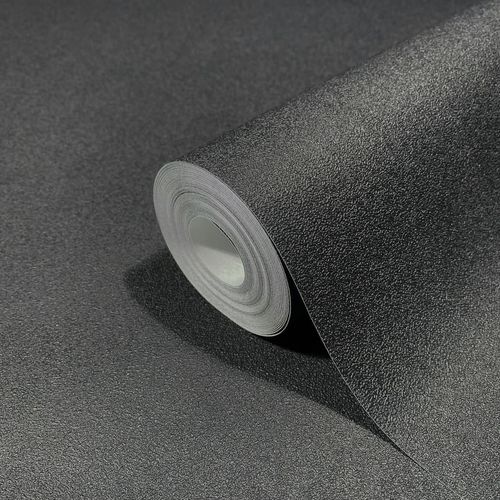 Vliestapete Einfarbig Modern Struktur Schwarz 42024