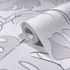 Non-woven wallpaper floral leaves tropics cream grey 81604 2