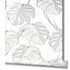 Non-woven wallpaper floral leaves tropics cream grey 81604 4