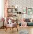 Non-woven wallpaper floral leaves tropics cream grey 81604 3