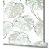 Non-woven wallpaper floral leaves white green grey 81607 3