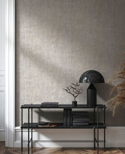 Vliestapete Used-Look Putz Optik Uni Grau Beige 81616 Raum