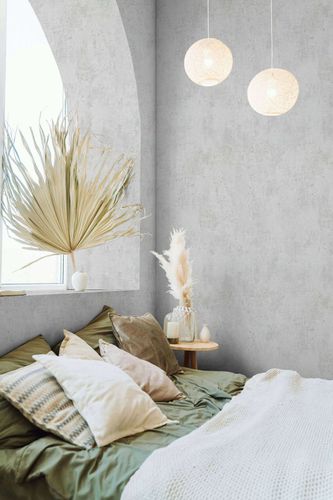 Non-woven wallpaper concrete texture light grey 82396