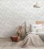 Non-woven wallpaper tropics palm leaves white beige 82412 1