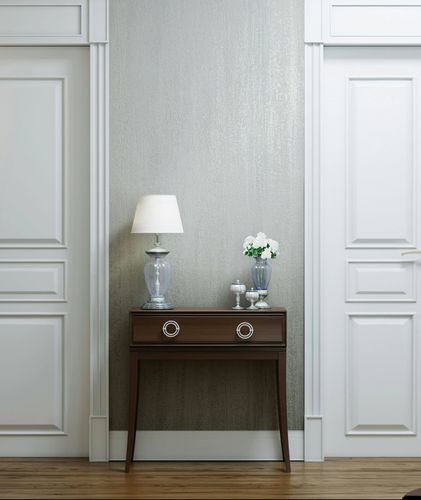 Vliestapete Struktur Used-Look Creme Metallic 82418 Raum