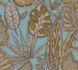 Non-woven wallpaper leaf pattern blue brown 39346-4 2