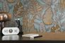 Non-woven wallpaper leaf pattern blue brown 39346-4 1