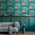 Non-woven wallpaper tropics trees green orange 39350-3 8
