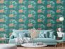 Non-woven wallpaper tropics trees green orange 39350-3 10