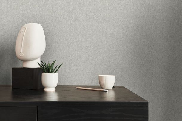Non-woven wallpaper textile texture plain grey 39353-7