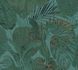 Non-woven wallpaper leaves petrol green gold 39355-3 2