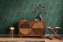 Non-woven wallpaper leaves petrol green gold 39355-3 1