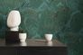Non-woven wallpaper leaves petrol green gold 39355-3 7