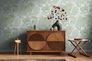 Non-woven wallpaper leaves white green gold 39355-4 5