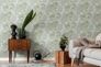 Non-woven wallpaper leaves white green gold 39355-4 1