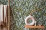 Non-woven wallpaper leaf pattern blue green 39413-3 6