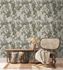 Vliestapete Blätter Blumen Floral Grau Grün 39424-2 Wohnzimmer 1