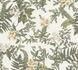 Non-woven wallpaper leaves flowers white green 39424-3 2