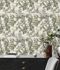 Non-woven wallpaper leaves flowers white green 39424-3 6