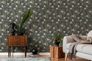 Non-woven wallpaper leaves flowers black green 39424-4 7