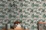 Vliestapete Vintage Floral Blumen Grau Grün 39426-4 Raum 1