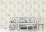 Vliestapete Blumen Floral Skizze Weiß Grün 39427-3 Zimmer 8