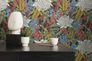 Non-woven wallpaper jungle flowers black green 39428-2 1