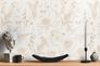 Non-woven wallpaper floral birds cream brown 39429-1 1
