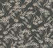 Non-woven wallpaper branches leaves black white 39430-2 2