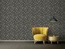 Non-woven wallpaper branches leaves black white 39430-2 7