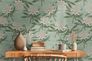 Non-woven wallpaper flowers turquoise green white 39432-2 5