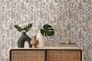 Non-woven wallpaper tropical leaves orange cream 39434-2 1