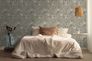 Non-woven wallpaper leaves green cream purple 39434-3 1