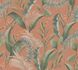Non-woven wallpaper jungle leaves orange green 39436-2 2