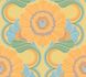 Vliestapete Blumen Damast Retro Orange Blau 39530-1 2