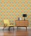 Vliestapete Blumen Damast Retro Orange Blau 39530-1 Wohnzimmer 5