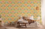 Vliestapete Blumen Damast Retro Orange Blau 39530-1 Schlafzimmer 6