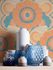 Non woven wallpaper flowers retro beige turquoise 39530-2 1
