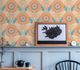 Non woven wallpaper flowers retro beige turquoise 39530-2 5