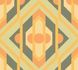 Non woven wallpaper diamonds geometric orange green 39531-2 2
