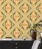Non woven wallpaper diamonds geometric orange green 39531-2 5