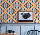 Non woven wallpaper diamonds geometric orange blue 39531-4 6