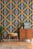 Non woven wallpaper diamonds geometric orange blue 39531-4 7