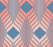Vliestapete Rauten Grafik Blau Rot Apricot 39532-2 2
