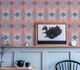Vliestapete Rauten Grafik Blau Rot Apricot 39532-2 Esszimmer 4