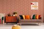 Vliestapete Retro Kacheloptik Rot Apricot Creme 39533-2 Wohnzimmer 7
