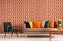 Vliestapete Retro Kacheloptik Rot Apricot Creme 39533-2 Raum 8
